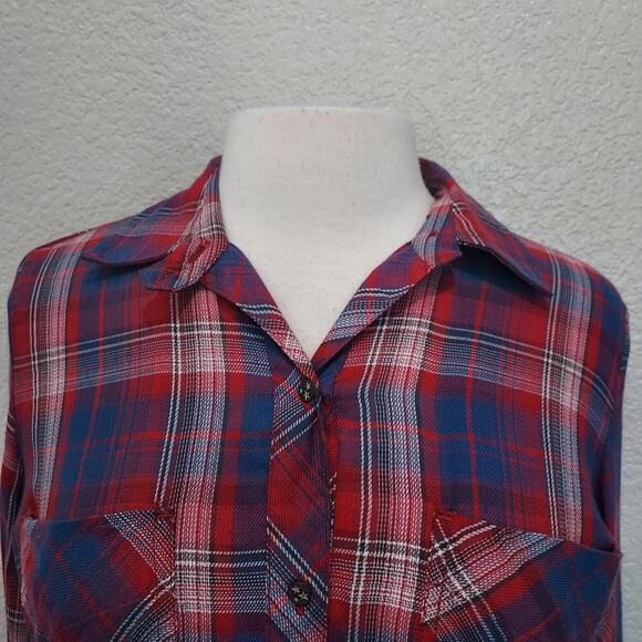 NEW William Rast Red & Blue Plaid Button Down Size S - Picture 3 of 11